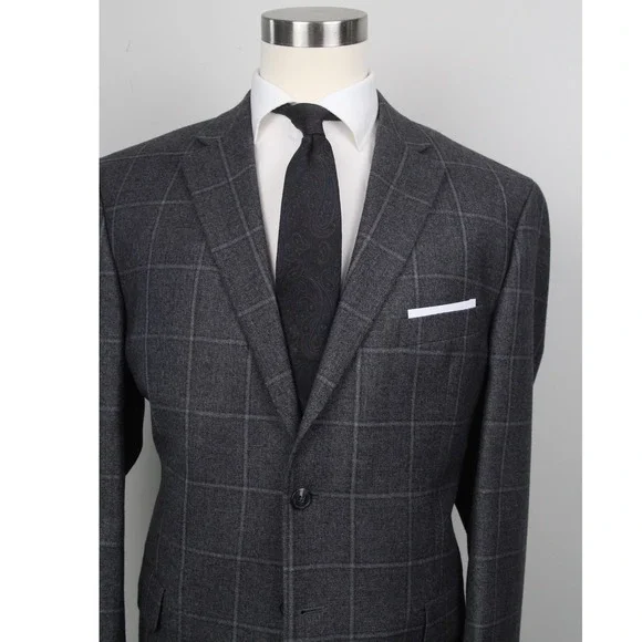 JOS‎ A BANK Men's Blazer SportCoat Jacket Check 100%Wool 46R E101499